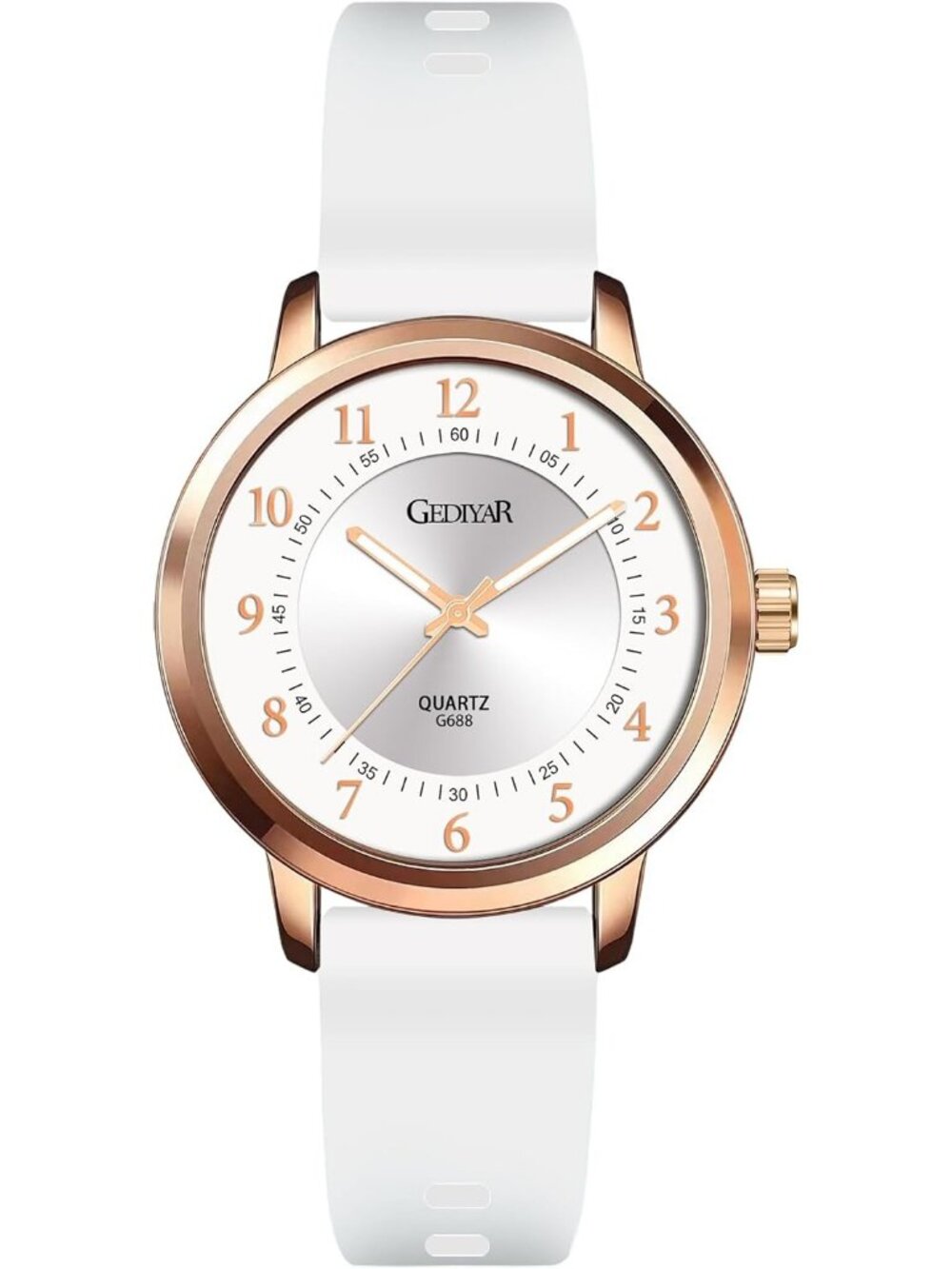 Women's White Analog Waterproof Rose Gold Nurse Medical Professional Wrist Watch